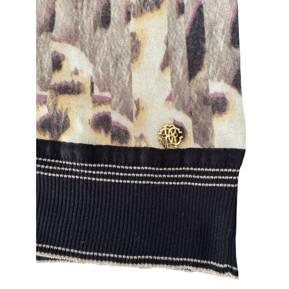 Roberto Cavalli Animal Leopard Print Cardigan Silk Cashmere IT 42 US 6 Luxury - Picture 9 of 14